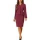 thumbnail image 1 of Conjuntos de trajes para mujeres INSPIRE CHIC, atuendos de negocios, blazer peplum sin cuello, falda lápiz formal, conjunto de 2 piezas XL rojo oscuro, 1 of 6