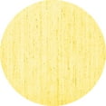 thumbnail image 1 of Ahgly Company Machine Washable Indoor Round Solid Yellow Modern Area Rugs, 7' Round, 1 of 4