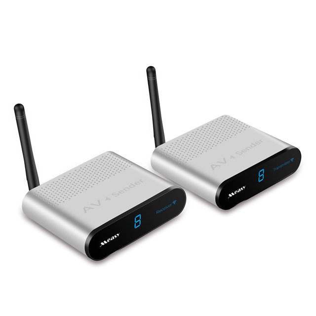 Measy Transmisor Inalámbrico Measy AV530 de 5.8GHz con Alcance de 300m, 8 Canales, Compatible con TV y Proyectores, Carcasa de Aleación de Aluminio, Fácil Instalación.