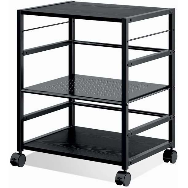Yodudm Mobile 3Shelf Printer Stand with Adjustable Shelves, Modern