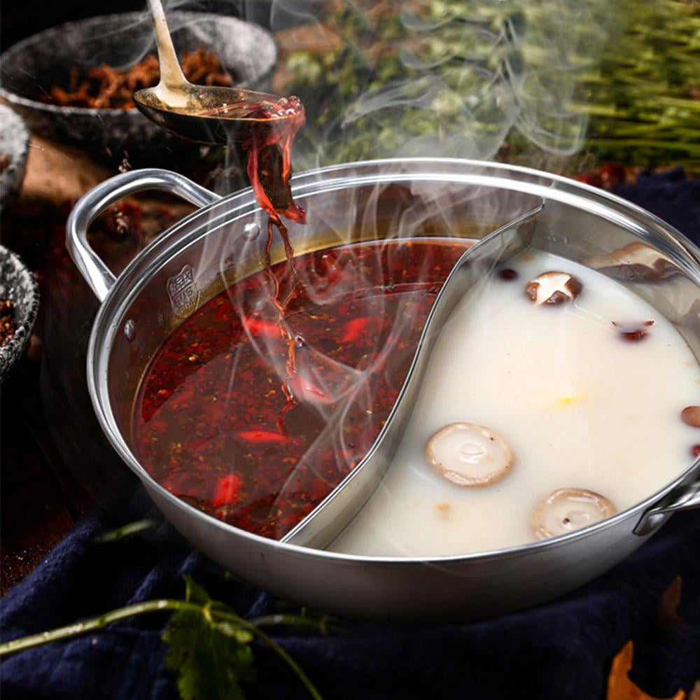 Preup Hot Pot With Divider Stainless Steel Mandarin Duck Electric