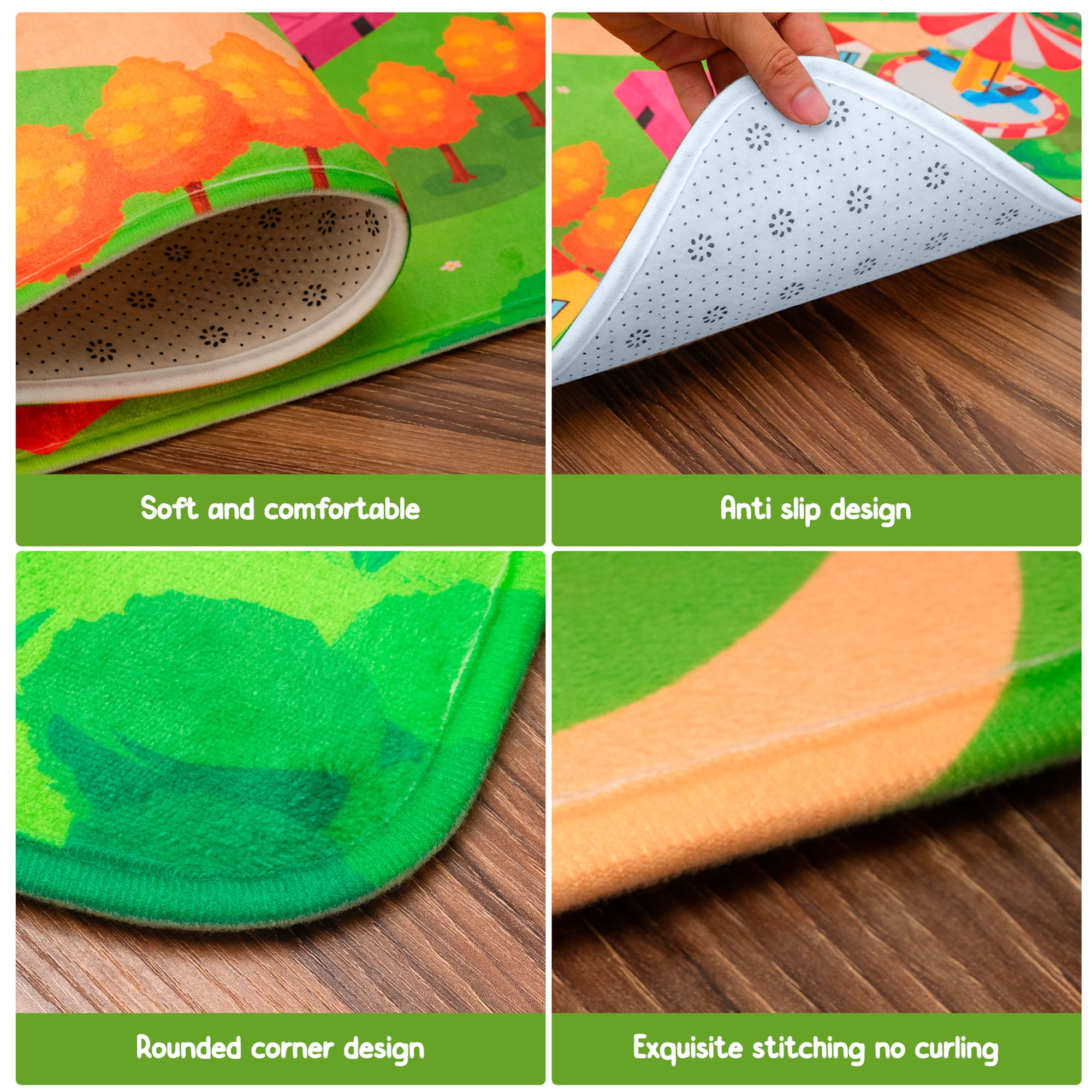 Nefoso Kids Play Rug, Kids Play Mat Dinosaur Land 3ft x 5ft Area Rug for Indoor, Age Group 3+