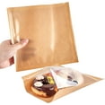 thumbnail image 1 of Nvzi 100Pcs Bakery Bags 7.08 x 7.48 Inches Heat Sealable Donut Bag with Window Paper Sandwich Bag Grease Resistant Cookie Packaging Kraft Sleeves -Khaki, 1 of 4