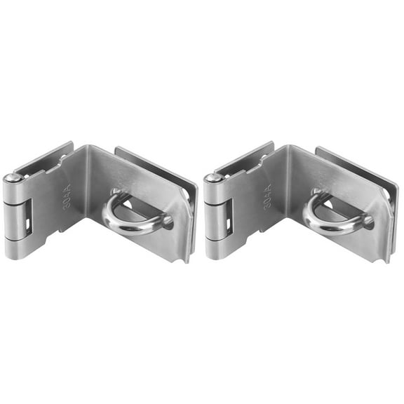 2 PCS Attic Door Latch Gate Hardware for Wooden Fences Heavy Duty Double Padlocks Silver