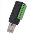 thumbnail image 3 of Conector de Terminal de Tornillo RJ45, Conector Macho Sin Soldadura RJ45 A Adaptador de Bloque de Terminales de 8 Pines para Ethernet Cat5/6/7 AV, 3 of 8