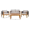 thumbnail image 6 of SAFAVIEH Wilson Outdoor Patio 4 Piece Conversation Set, Grey/Light Grey, 6 of 14