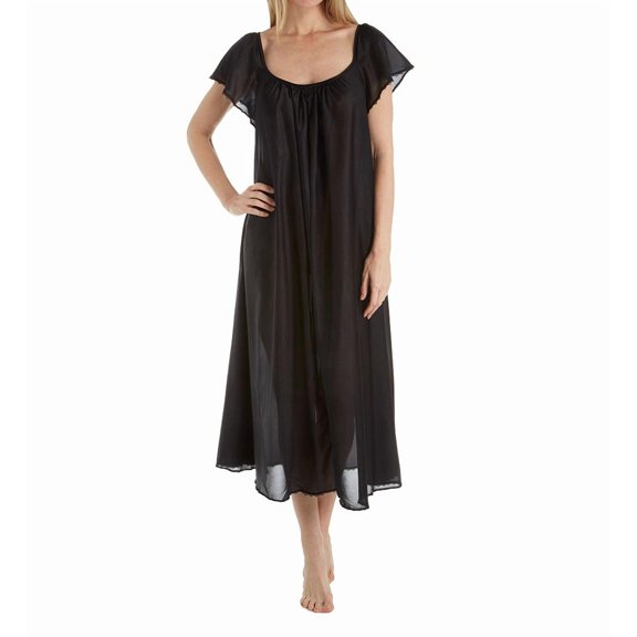 Women's Amanda Rich 150-SH Cap Sleeve Ankle Length Gown (Black XS)