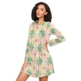 thumbnail image 3 of FORMRS Womens Long Sleeve Nightgowns Crew Neck Sleep Shirt Soft Pajamas Sizes S-3XL, Retro Symmetrical Stars, 3 of 8