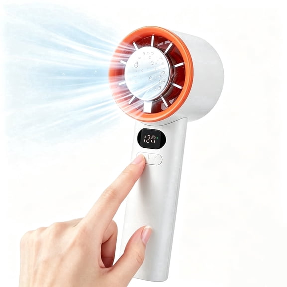 Portable Turbo Fan with Ice Cooling, 1-120 Speeds, 15000 RPM, Rechargeable Handheld Fan for Travel Outdoor Beach Makeup