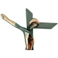 thumbnail image 3 of Two Toned Pewter with Copper Finish Serpentine Cross Wall Crucifix, Religious Home Decor, 6 Inch, 3 of 8