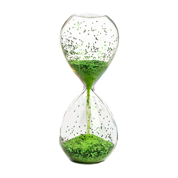 Temporizador de reloj de arena con purpurina, reloj de arena para decoración de mesa de entretenimiento, temporizador de arena para Verde