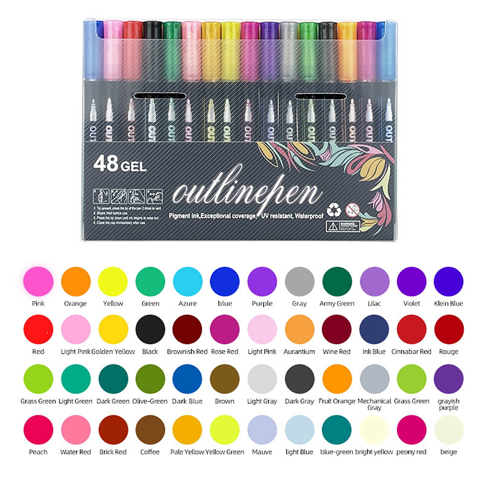 HengDidi Double Outline Glitter Marker Pens Set 8ml Metallic Ink for DIY Journaling Graffiti Art Highlighting Guest Books Glass and Acrylic Surfaces Quick-Dry No Odor