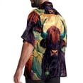 thumbnail image 3 of Yak Men's Short Sleeve Hawaiian Poplin Shirt - Casual Printed Button Down Summer Beach Shirt for Men, 3 of 6