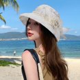 thumbnail image 7 of Hsqqdc French Style Bucket Hat with Flower Summer Bowler Elegant Church Wedding Party Cap, 7 of 7
