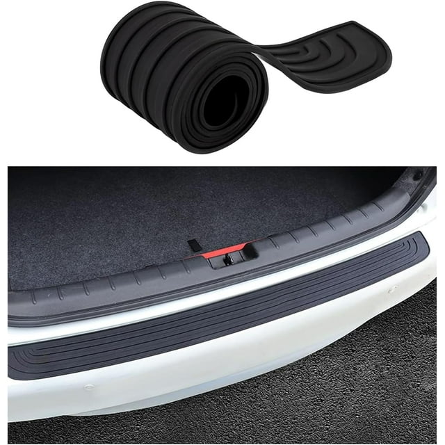 Yazoeia Car Rear Bumper Protector Guard, Auto Scratch-Resistant Rubber Trunk Door Entry Guard Accessory, Universal Non-Slip Vehicle Trunk Door Sill Protector for Most Cars (35"×2.7", CJC912-115551