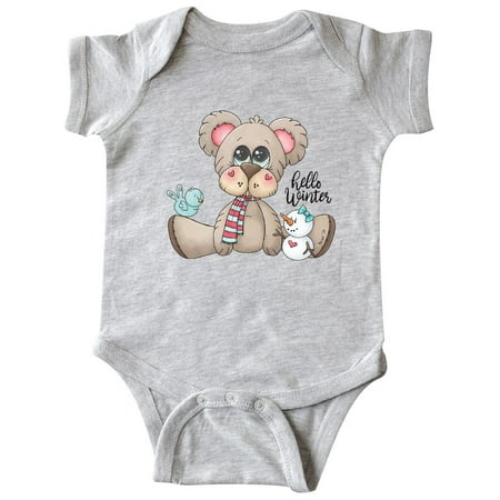 

Inktastic Hello Winter Teddy Bear Gift Baby Boy Bodysuit