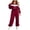 Wine, variant on Smupbvky Tracksuits for Women Set 2 Piece Collared Color Block Zip Jacket Long Sleeve Jogger Pants Casual Fall Outfits (XL, Wine)