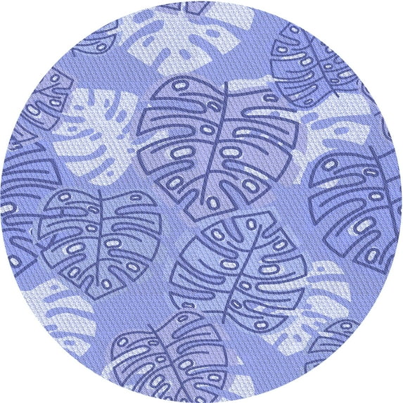 Ahgly Company Indoor Round Patterned Pastel Blue Area Rugs, 8' Round