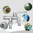 thumbnail image 2 of DOLITY Robinet de Jardin Extérieur Mural avec Double Sorties Tuyau d'Irrigation Gris 0.75 Po, 2 of 9
