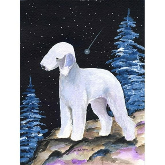 Starry Night Bedlington Terrier Flag - Garden Size, 11 x 15 in.