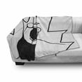 thumbnail image 3 of Humor Soft Flannel Fleece Throw Blanket, Happy Stick Meme Troll Face Cheerful Expression Digital Modern Design, Cozy Plush for Indoor and Outdoor Use, 50" x 70", Black and White, by Ambesonne, 3 of 6