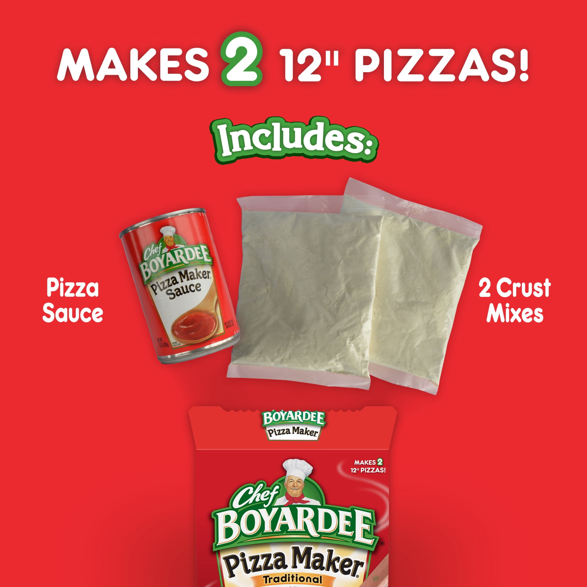 Chef Boyardee Cheese Pizza Maker, Crust Mix and Pizza Sauce Meal Kit, 31.85 oz.