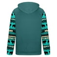 thumbnail image 4 of Penkiiy Men's Pocket Button Hooded Pullover Ethnic Western Cowboy Print Long Sleeve Sports Tops Hooded Sweatshirt M Green, 4 of 4