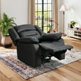 thumbnail image 5 of Bonzy Home Power Recliner Chair, Oversized Electric Leather Reclining Chair with Thick Cushion, USB Charge Port, Comfortable Single Sofa for Living Room, Black(recliner), 5 of 9