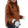 thumbnail image 3 of Chaqueta Acolchada Oversize para Mujer, Estilo Dolman, con Capucha, Larga, Cálida y Estilo Top Marrón Oscuro XL, 3 of 7