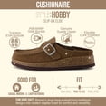 thumbnail image 3 of Cushionaire Hobby Genuine Leather Cork Footbed Clogs for Women - Suede Casual Shoes with Cushioned Comfort, Arch Support, Buckle Strap | Slip-On Mules, 3 of 25