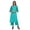 Turquoise Blue, variant on Moomaya Cotton Slub Bell Sleeve Kurta Palazzo Sets For Women Ethnic Clothing