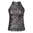 thumbnail image 3 of DuoJiaJ Women's Sequin Halter Top Women’s Cami Tanks, 3 of 4