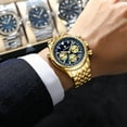 thumbnail image 4 of Poedagar Mens Watch Bussiness Quartz Stainless Steel Waterproof Date Chronograph Male Watches Bracelets, 4 of 6