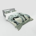thumbnail image 3 of Ambesonne Animal Bedding Set 3 Pcs, Wild Animal Pastel Design, Twin XL, Pale Green and Pale Blue, 3 of 3