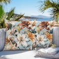 thumbnail image 2 of Outdoor Waterproof Pillow Covers Pack of 2, Summer Watercolor Lily White Yellow Flowers Plant Decorative Throw Pillowcases Cushion Covers for Garden Patio Tent Sofa Couch, 26x26 inch, 2 of 8