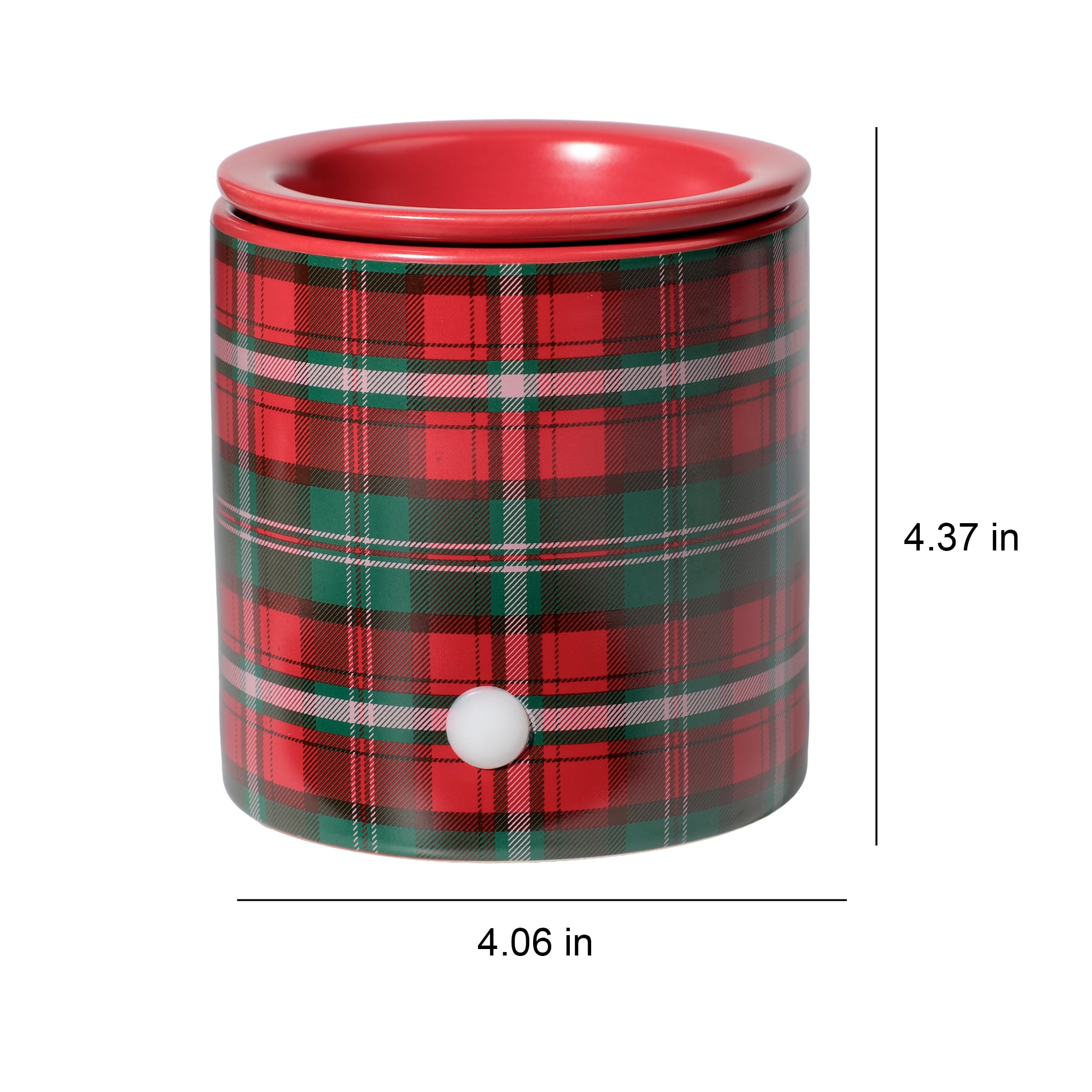 Mainstays Holiday Plaid  Full Size Ceramic Wax Melt Warmer