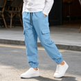 thumbnail image 4 of LIBRCLO Kids Cargo Sweatpants for Boys Casual Sports Pants Drawstring Elastic Bottom Sweatpants with Pockets Size 5 Years, 4 of 7