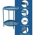 thumbnail image 4 of Blorly 2-Tier End Table, Round Accent Side Table, Light weighted and Detachable Coffee Table, Blue, 4 of 8