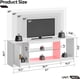 thumbnail image 2 of LLXINGS Glossy Fluted TV Stand for 65 Inch TV, Gaming LED Entertainment Center with Cabinet for PS5 Xbox, TV Console with Adjustable Glass Shelves for Living Room Bedroom, Bright White, 2 of 15