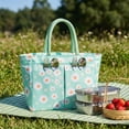 thumbnail image 4 of Large Insulated Lunch Bags for Women,Portable Handheld Tote with Leakproof Thermal Liner | Easy to Clean | Flower Printed Lunch Box for Picnic,Office,Beach,Green, 4 of 8