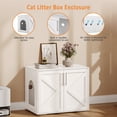 thumbnail image 4 of Mueble multifuncional para gatos – Caja de arena escondida de madera blanca – Puertas dobles, orificios de ventilación, entrada especial, compatible con la mayoría de bandejas de arena – Color: White, 4 of 6