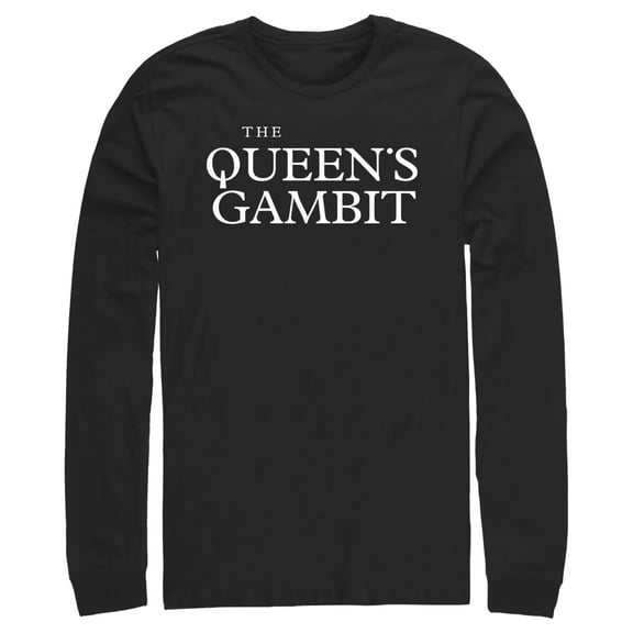 Men's The Queen's Gambit Black Logo Long Sleeve Shirt Black Large
