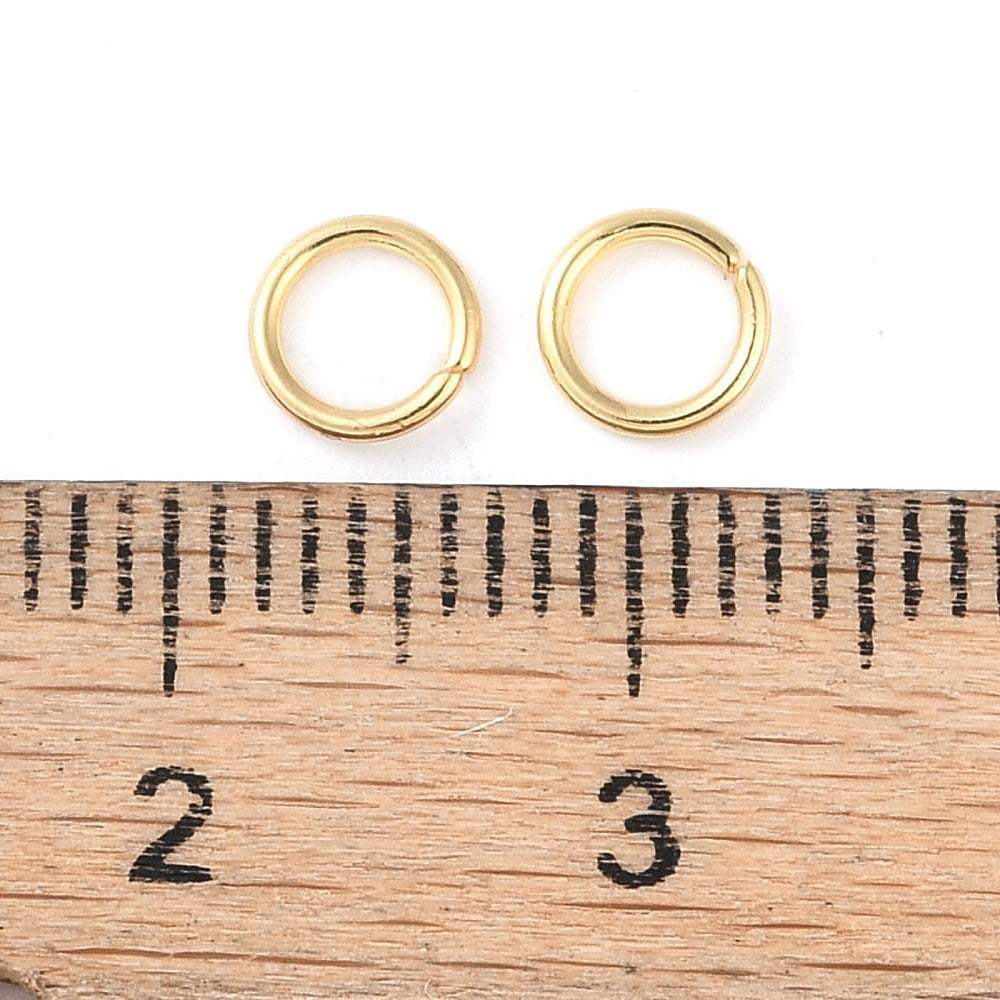 Brass Open Jump Rings Round Real 18K Gold Plated 5x0.7mm 21 Gauge Inner Diameter: 3.5mm 1900pcs/100g