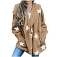thumbnail image 3 of TIANZEN Casual Winter Jacket With Star Print Lined Warm Cozy Outerwear For Cold Weather Fossa Jacket Windbreaker Women Jackets, 3 of 8