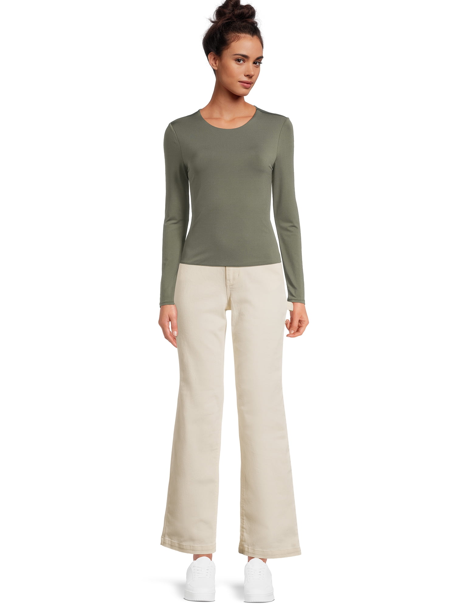 No Boundaries Double Layer Long Sleeve Fitted T-Shirt (Women's and Women's Plus)