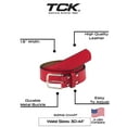 thumbnail image 2 of TCK Leather Sports Belt: Pro-Style Uniform Belt for Baseball & Softball (1.5") | Scarlet, Size 32, 2 of 2