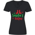 thumbnail image 3 of Inktastic Santa's Helper, Elf Shoes, Snowflakes, Christmas Women's V-Neck T-Shirt, 3 of 5