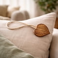 thumbnail image 2 of Evideco French Home Goods Curtain Holdbacks Magnetic Wooden Heart Curtain Tieback – Easy to Use, No Installation Needed – Natural, 2 of 6