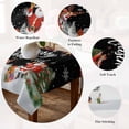 thumbnail image 5 of Black Christmas Table Cloth Waterproof Tablecloths, Santa Elk Gifts Snowflake Winter Xmas Tree Tablecloth Dining Table Cover for Kitchen Party Tabletop Outdoor, Square Tablecloth 54x54 Inch, 5 of 9