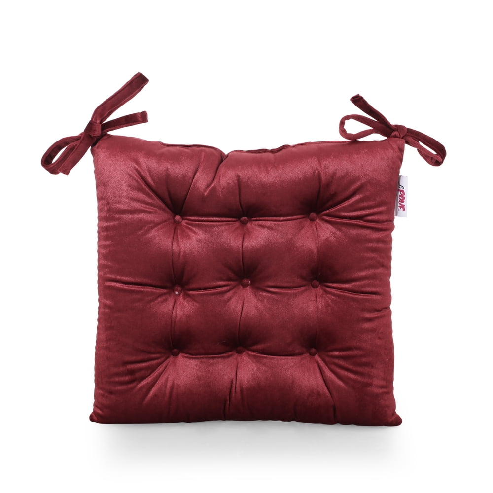 Asma Tufted Velvet Dining Chair Cushion, Berry - Walmart.com - Walmart.com
